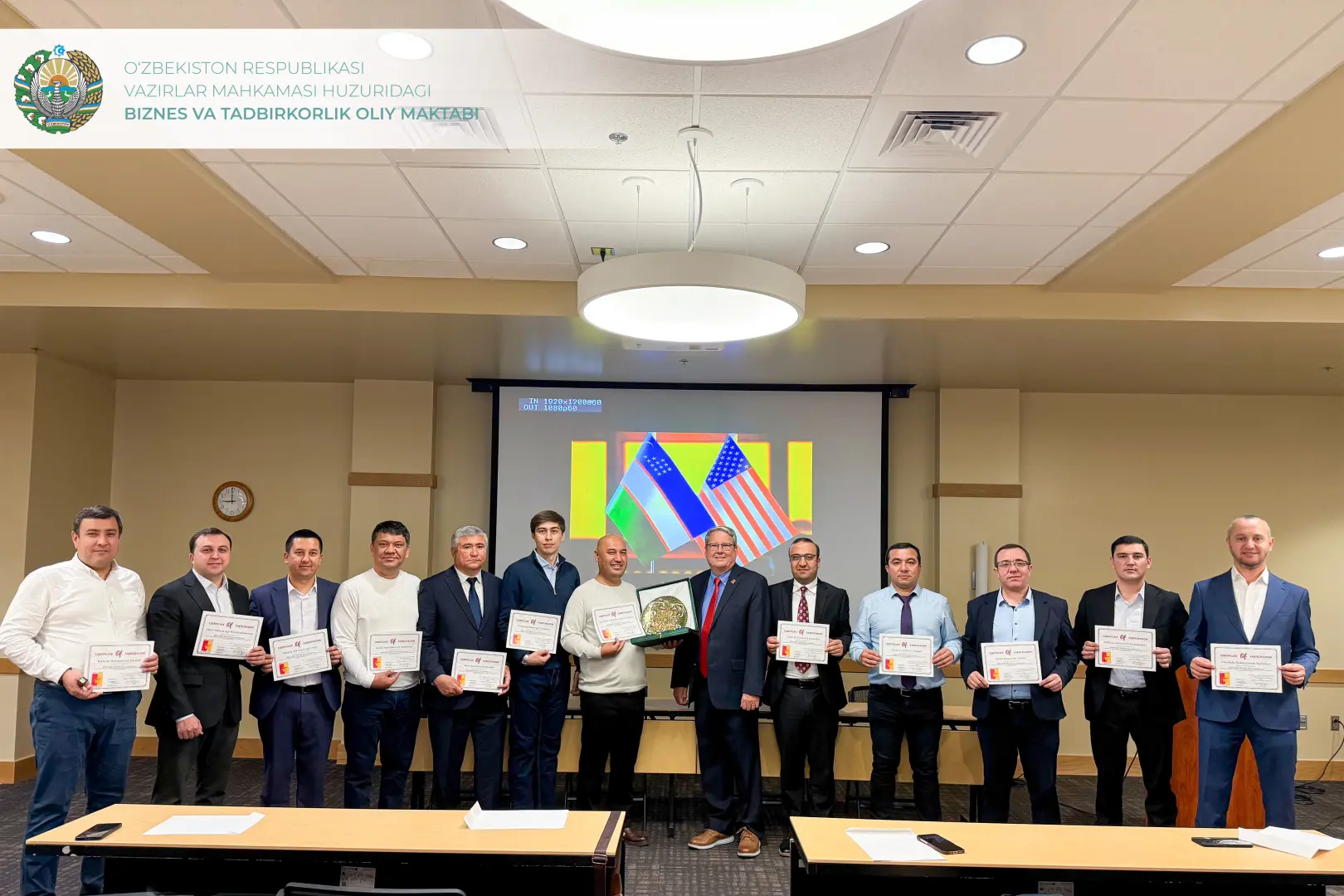 AQShda tashkil etilgan qisqa muddatli o‘quv dasturi muvaffaqiyatli yakunlandi